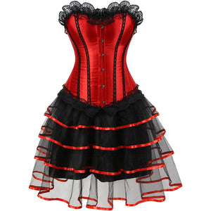 Corset Dress Plus Size Masquerade Gothic Bustier Skirt Set Costume