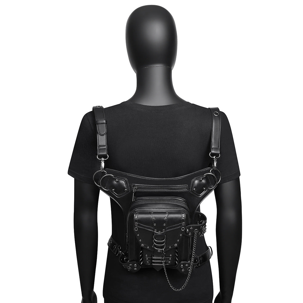 Halloween Steampunk Retro Motorcycle Rock Gothic Shoulder Waist Leg Bags Packs