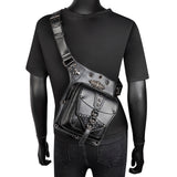 Leather Waist Pack Drop Leg Bag Tactical Cycling Riding Hiking Camping Pouch
