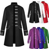 Mens Gothic Steampunk Frock Coat Vintage Medieval Victorian Costume Tailcoat