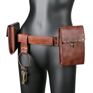 Steampunk Bags and Belts Kit Leather Rivet Thigh Belt Bag Accessories