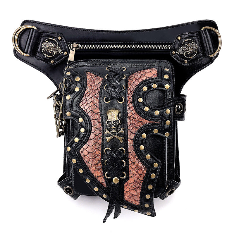 Steampunk Waist Pack Leather Shoulder Holster Purse Travel Pouch Bag