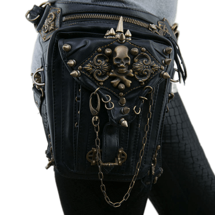 Steampunk Waist Pack Leather Shoulder Holster Purse Travel Pouch Bag