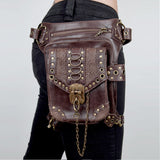 Steampunk Waist Pack Leather Shoulder Holster Purse Travel Pouch Bag