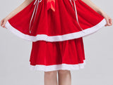 Women Mrs Claus Christmas Santa Costume Dress Adult 2PCS Red Cosplay Outfit Xmas Party