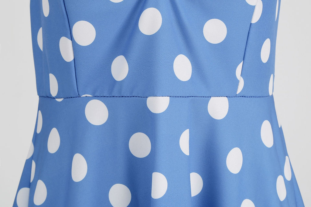 Women Retro Audrey Hepburn Dress Halter Polka Dot 50's 60's 80's Prom Vintage Swing Dresses