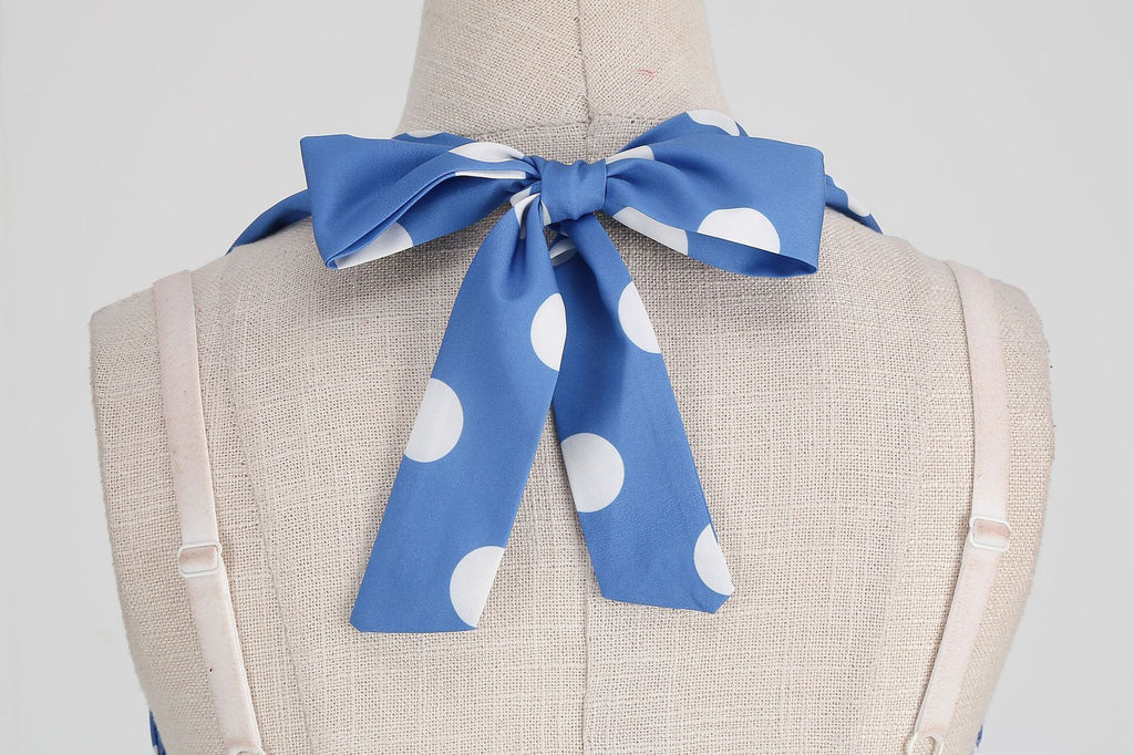 Women Retro Audrey Hepburn Dress Halter Polka Dot 50's 60's 80's Prom Vintage Swing Dresses