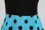 Women's 1950s Polka Dot Summer Dress Sleeveless V-Neck Elegant Vintage Party Dress
