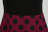 Women's 1950s Polka Dot Summer Dress Sleeveless V-Neck Elegant Vintage Party Dress