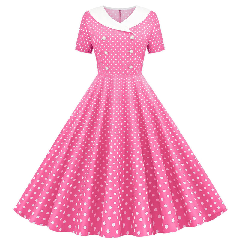 Women's 1950s Vintage Audrey Hepburn Style Cocktail Swing Halloween Dresses