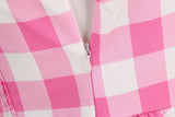 Women's Pink Plaid Dress Vintage 50s 80s Halloween Party Costume Film Fancy Dress