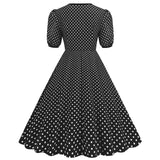 Women's Vintage Retro Polka Audrey Dress 1950s Cocktail Dress