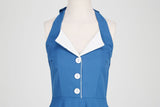 Womens Hepburn Style 1950s Vintage Style Backless Halter Neck Dress