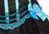 Cosplay Bowknot Hourglass Satin Lace Trim Overbust Corset