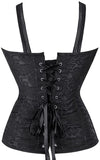 Women Sexy Boned Lace up Corsets and Strap Bustiers Top Overbust Shaper