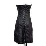 Gothic Retro Black Long Corset Steampunk Dress