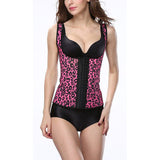 Leopard Latex Waist Trainer Shapewear With Straps Fajas Colombianas Corset