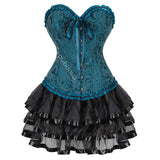 Steampunk Gothic Corset Skirt Burlesque Dress Costume Set
