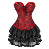 Steampunk Gothic Corset Skirt Burlesque Dress Costume Set
