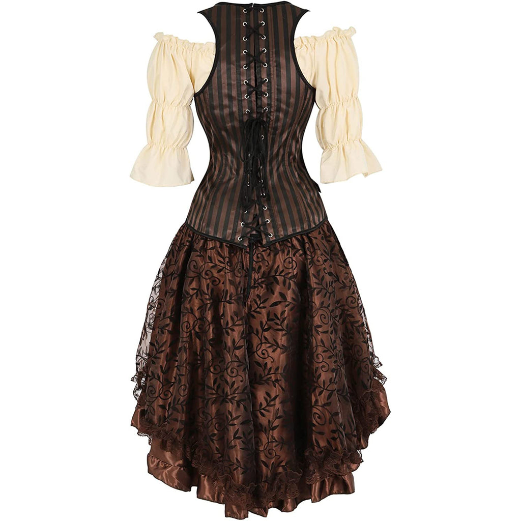 Steampunk Gothic Corset and Skirt Set Halloween Costumes