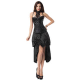 Straps Halter Steampunk Leather Brocade Underbust Gothic Corset