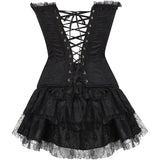 Women's Overbust Corset with Layered Tutu Dress Set Gothic Costumes