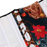 Women's Vintage Flower Jacquard Boned Overbust Steampunk Corset