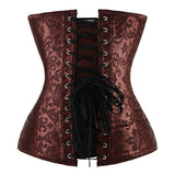 Women's Fashion Brocade Steampunk Front Zip Up Corset