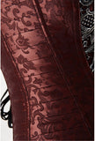 Women's Fashion Brocade Steampunk Front Zip Up Corset
