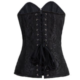 Women's Fashion Brocade Steampunk Front Zip Up Corset