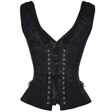 Women's Steampunk Rock Retro Spiral Steel Boned Vest Corset