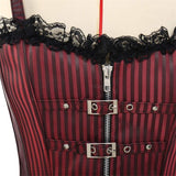Womens Gothic Zip Buckle Straps Steampunk Corset