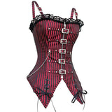 Womens Gothic Zip Buckle Straps Steampunk Corset