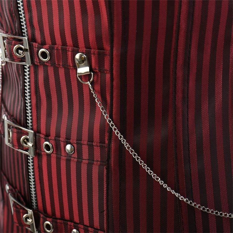 Womens Gothic Zip Buckle Straps Steampunk Corset
