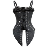 Womens Gothic Zip Buckle Straps Steampunk Corset