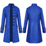 Men's Steampunk Jacket Gothic Frock Tailcoat Uniform Halloween Costume with Shirt