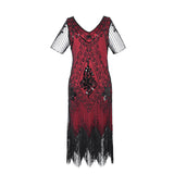 Plus Size 1920s Flapper Dress Gatsby Costume Fringed Sequin Art Deco Dress for Women