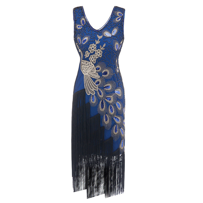 roaring twenties party dresses Flapper 1920s: Great Gatsby Dress, Women's 1920s Fringed Flapper, Gangster Lady Sequin Fringe Dresses Cocktail Dance Dresses Black (one Dress) XS : Clothing, Shoes & Jewelry 1920s Vintage Peacock Sequined Gatsby