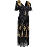 1920s Vintage Retro Sequin Gatsby Roaring 20s Flapper Cocktail Long Dress