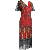 1920s Vintage Retro Sequin Gatsby Roaring 20s Flapper Cocktail Long Dress