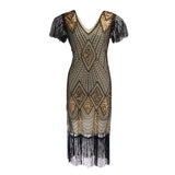 1920s Vintage Retro Sequin Gatsby Roaring 20s Flapper Cocktail Long Dress