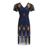 1920s Vintage Retro Sequin Gatsby Roaring 20s Flapper Cocktail Long Dress