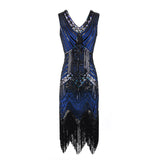 Plus Size 1920s Women's Gatsby Halloween Costume Flapper Dresses V Neck Fringed Dress