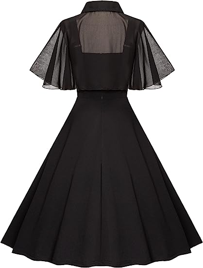 1950s Dresses for Women Vintage Goth Swing Cocktail Dress - Hiipps