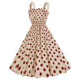 1950s Dresses for Women Vintage Rockabilly Retro Straps Pink Plaid A-line Swing Midi Dress