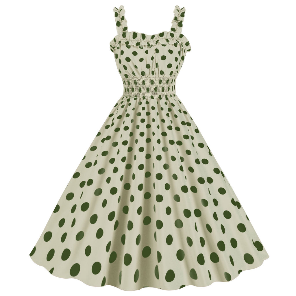 1950s Dresses for Women Vintage Rockabilly Retro Straps Pink Plaid A-line Swing Midi Dress