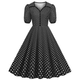 Women's Vintage Retro Polka Audrey Dress 1950s Cocktail Dress