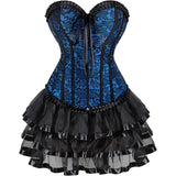 Steampunk Costume Women Corset Dress Gothic Corset Skirt Set Burlesque Dress Costume