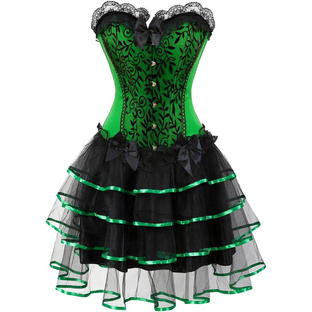 Corset Dresses Overbust Corset Skirt Set Moulin Rouge Showgirl Saloon – Hiipps