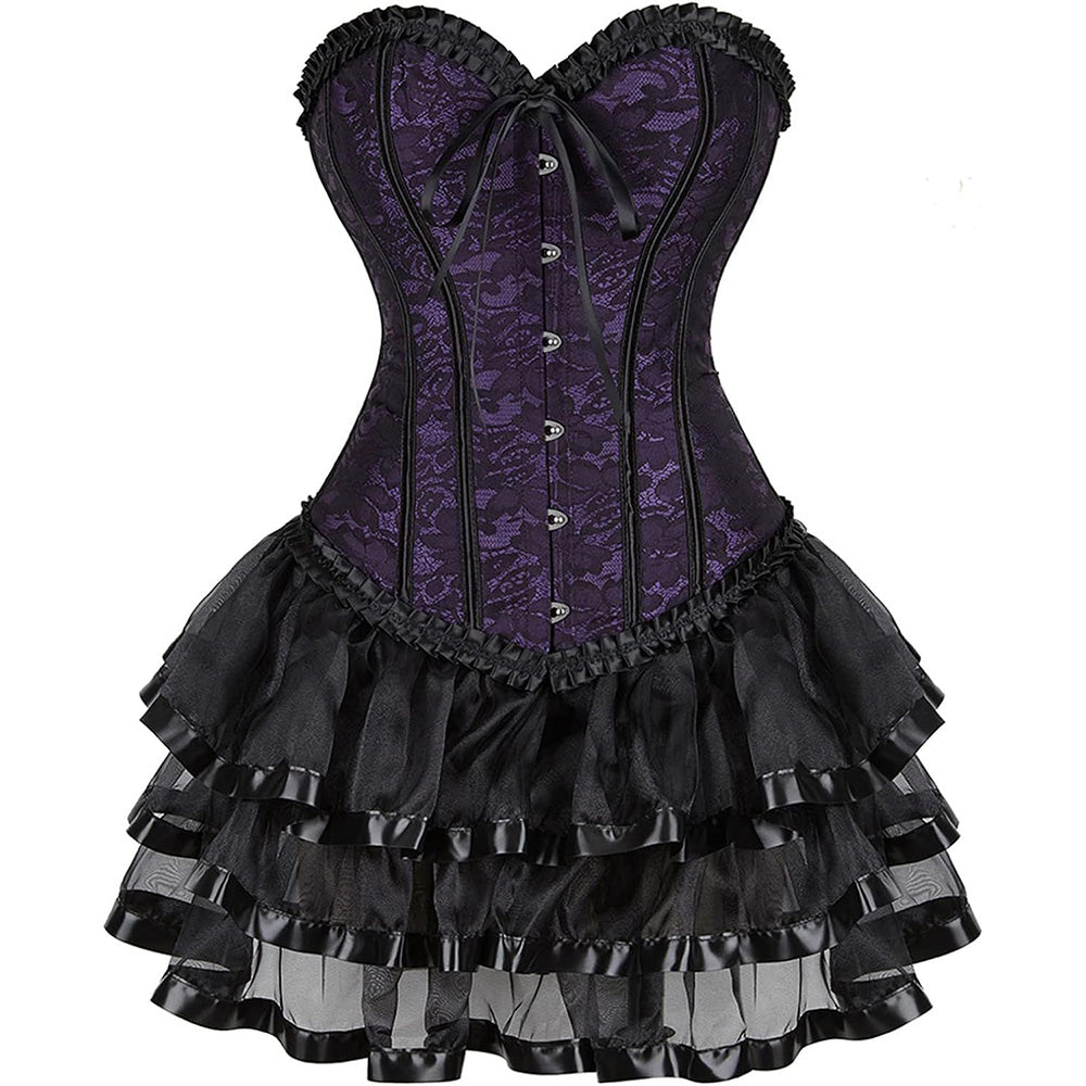 Steampunk Costume Women Corset Dress Gothic Corset Skirt Set Burlesque – Hiipps Steampunk Costume Women Corset Dress Gothic Corset Skirt Set Burlesque – Hiipps